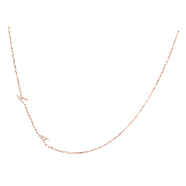 Strieborný náhrdelník s 3 písmenkami a lab-grown diamantmi Lupe 152247