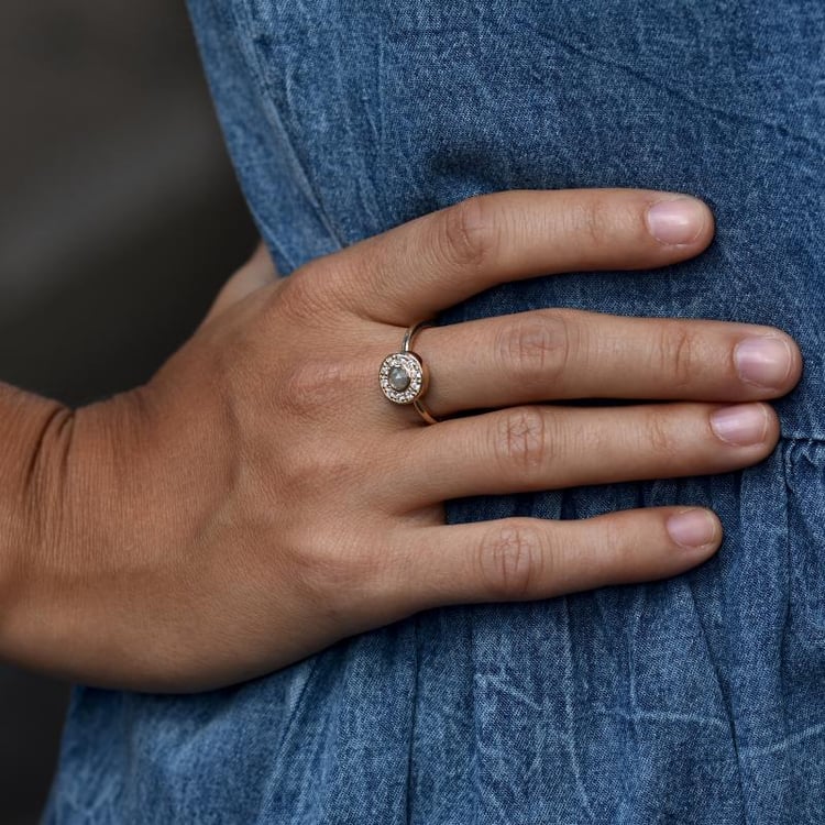 Zlatý halo prsteň 44203