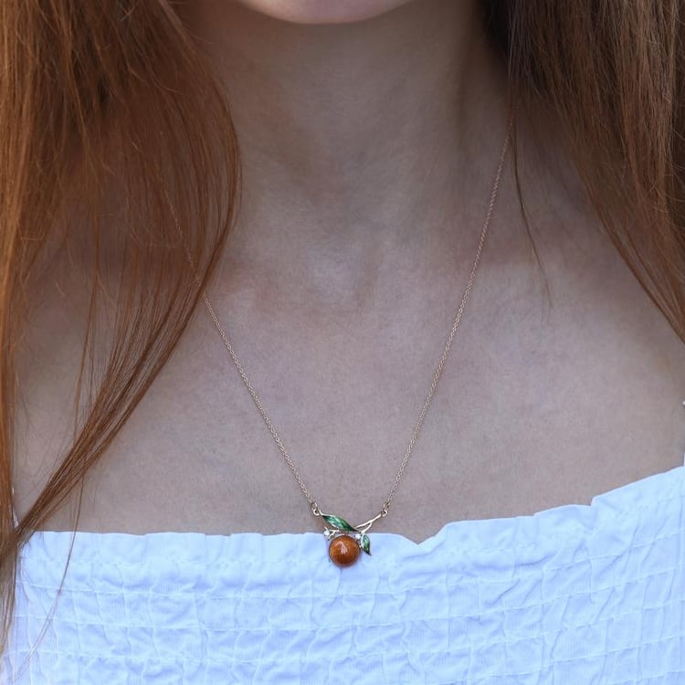 Diamantový náhrdelník s pomerančom 45789
