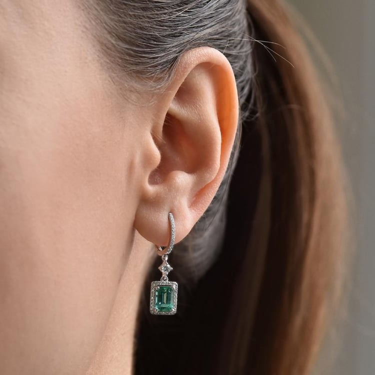 Zlaté smaragdové náušnice 131262