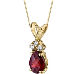 Granátová slza v zlatom prívesku s diamantmi Erikka