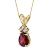 Granátová slza v zlatom náhrdelníku s diamantmi Krad