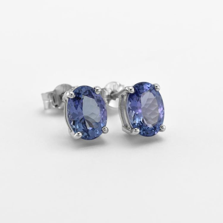 Náušnice s tanzanitmi zo zlata 2613
