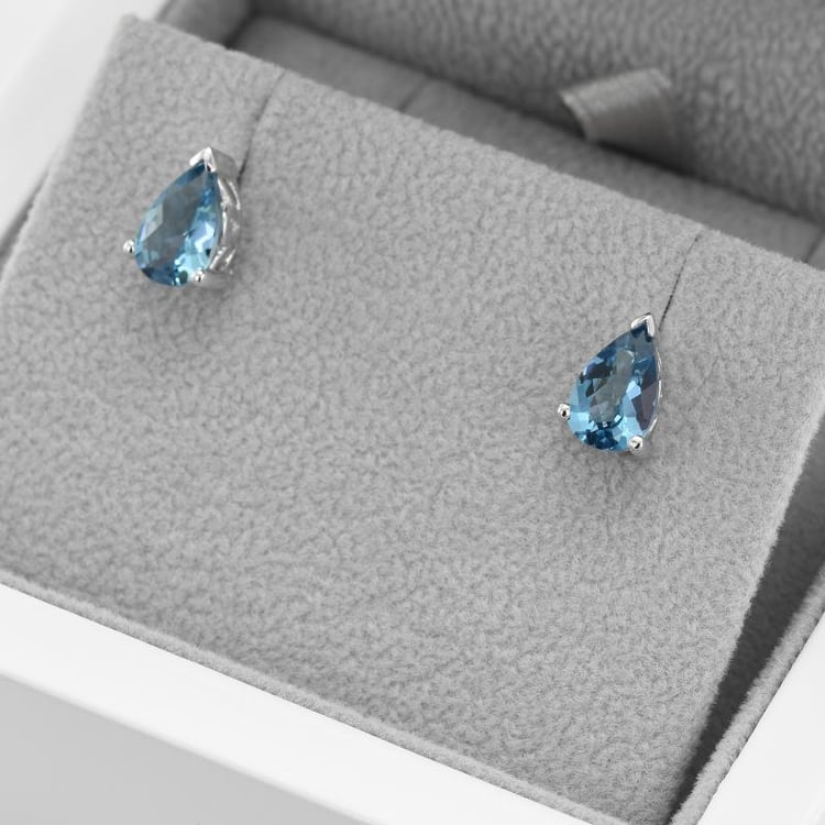 Strieborné náušnice s topásovými slzami 4620