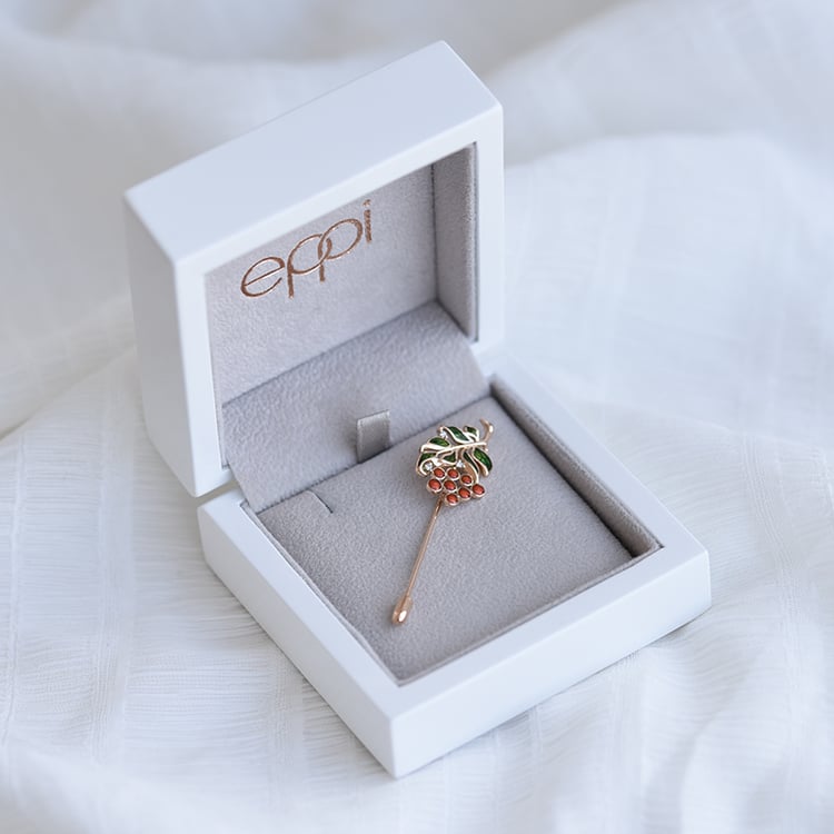 Elegantná zlatá brošňa 64090