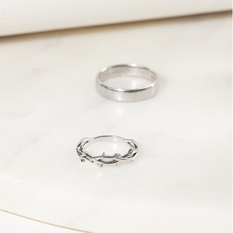 Nežný prsteň s naturálnym motívom s lab-grown diamantmi Elly 136268