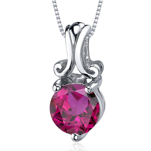 Strieborný prívesok s vytvoreným rubínom Fayette
