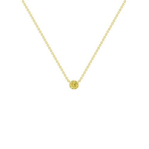 Strieborný minimalistický náhrdelník so žltým diamantom Vieny