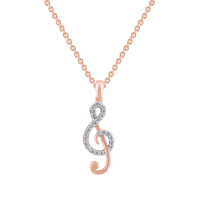 Zlatý prívesok s lab-grown diamantom v tvare husľového kľúča 163229