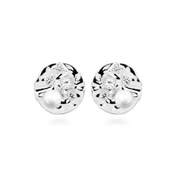 Strieborné perlové náušnice s bielym topásom Heidi