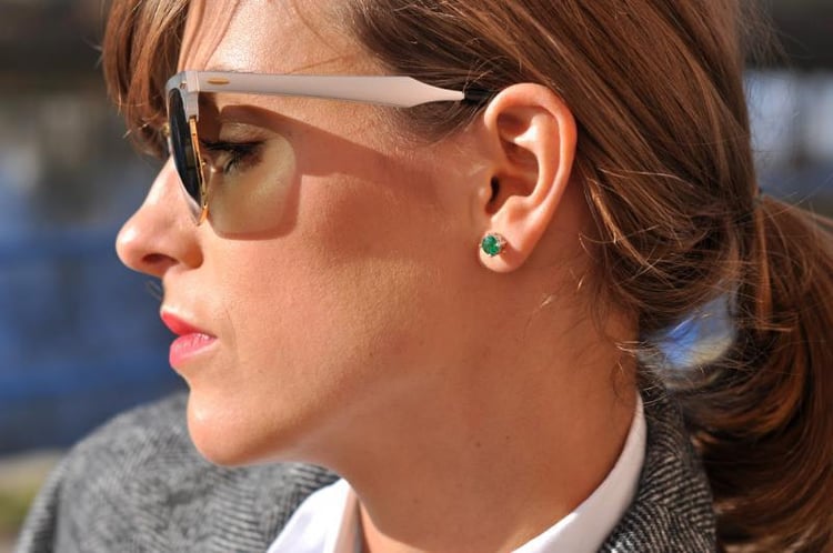 Strieborné smaragdové náušniceJoley 6207