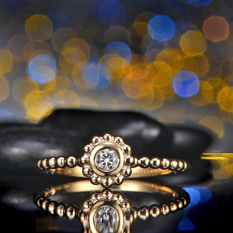 Zlatý prsten s diamantom 12855