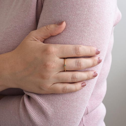 Jemný strieborný prsteň s modrými diamantmi Benigna