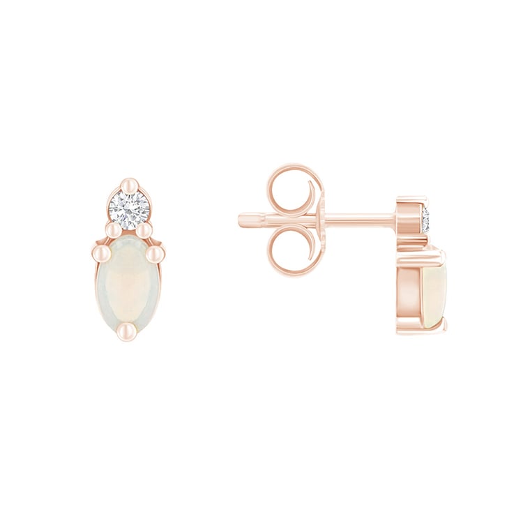 Cluster náušnice s opálmi a diamantmi zo zlata 89686