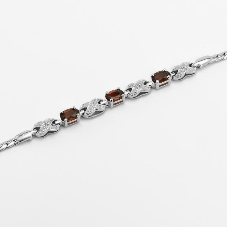 Strieborný náramok s granátmi 39819