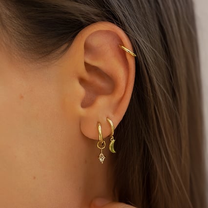 Strieborné kruhové náušnice 2v1 s bielymi topazmi Savitri