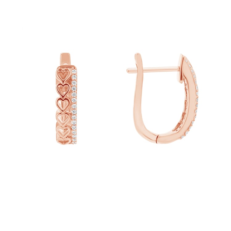 Srdcové kruhové náušnice s lab-grown diamantmi Luba 111035
