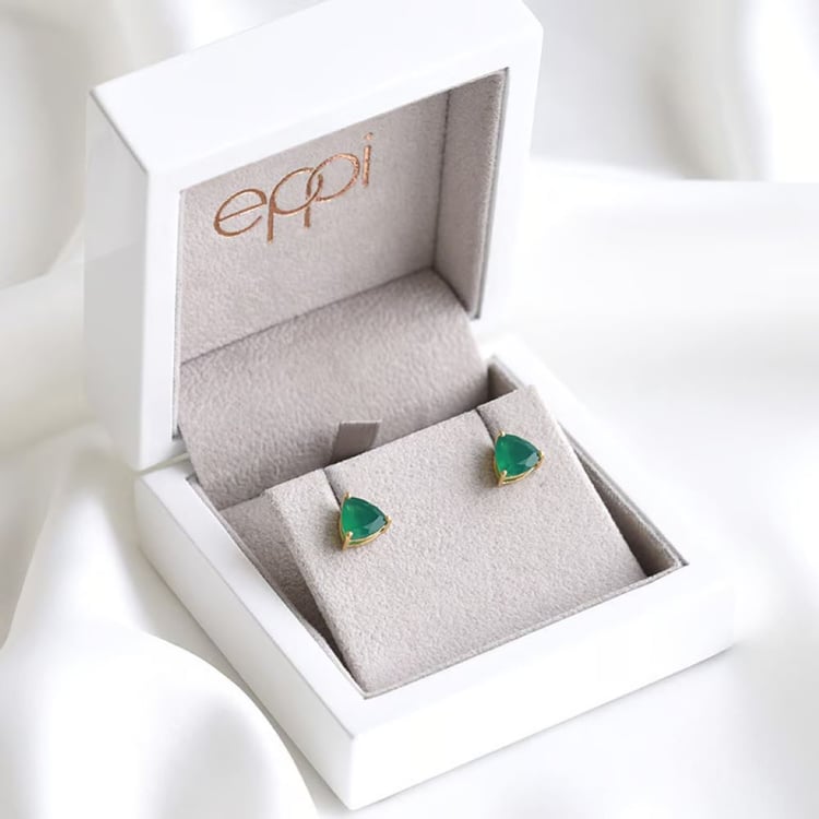 Náušnice zo striebra so zelenými acháty 163774