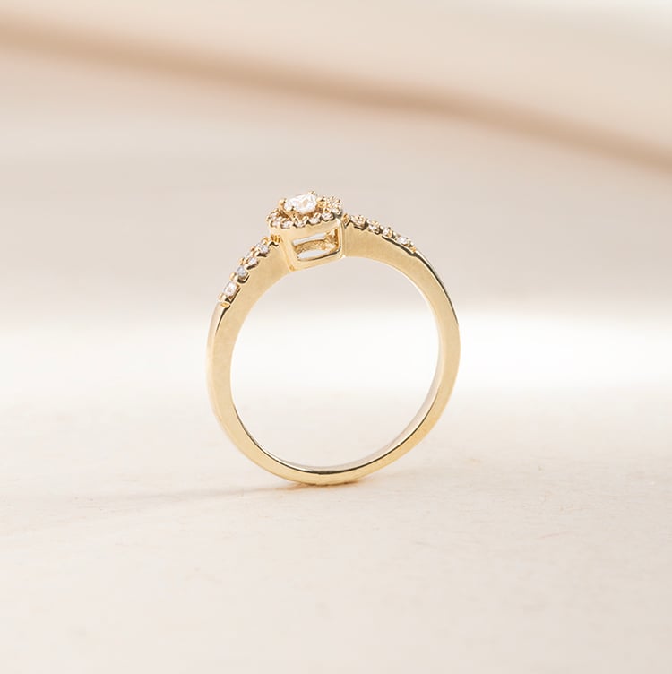 Strieborný halo prsteň s lab-grown diamantmi Hetr 146579