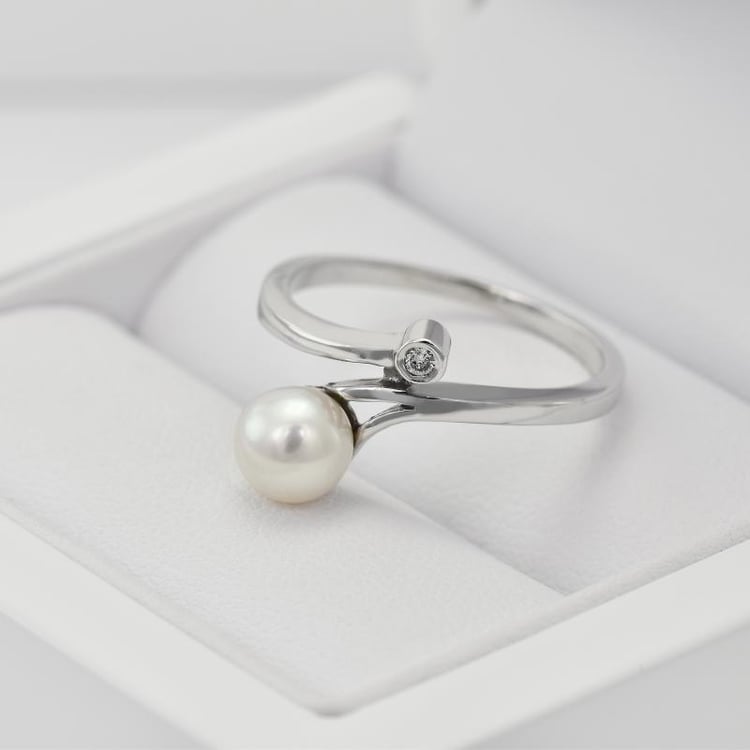 Perlový zlatý prsteň 23085