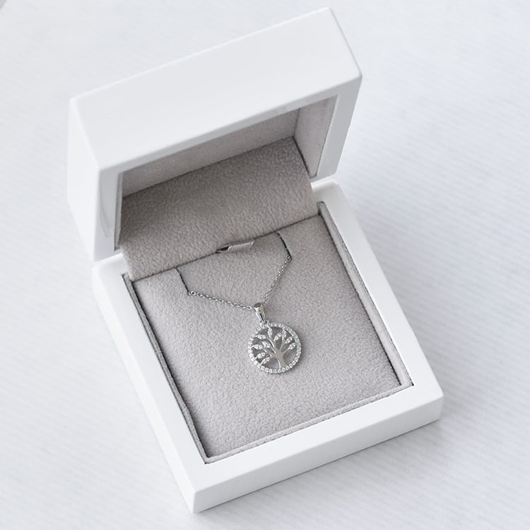 Strieborný strom života s lab-grown diamantmi Neela 104387