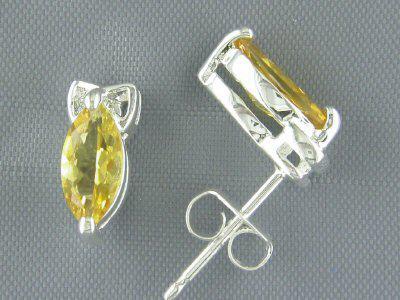 Strieborné náušnice s citrínmi 2162