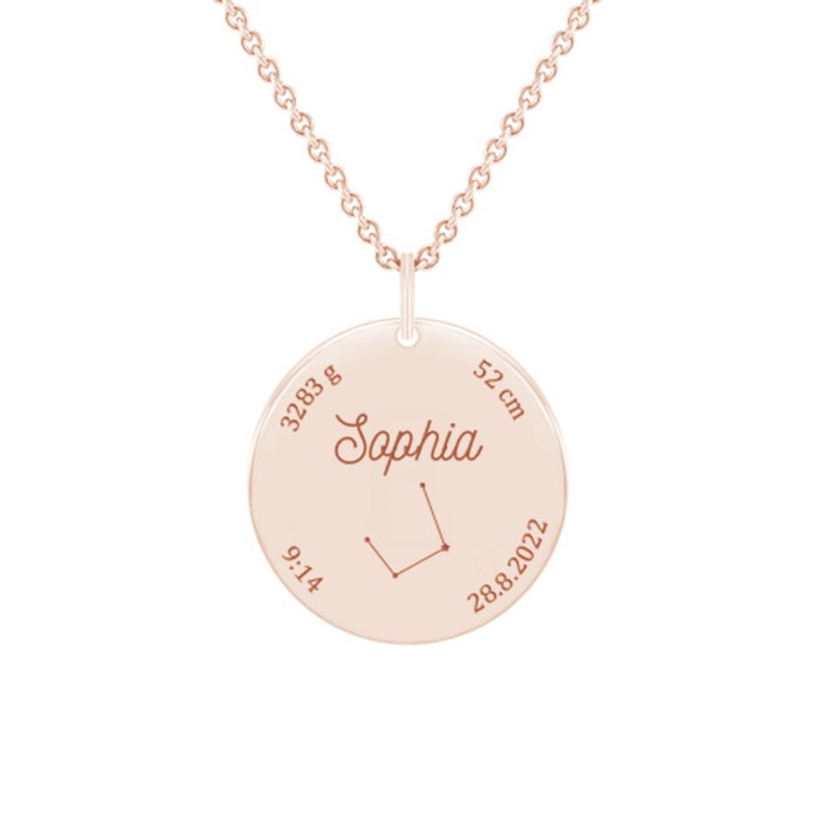 Novorodenecký prívesok s gravírom vašej voľby Grace