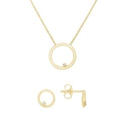 Zlatá kolekcia karma náušníc a náhrdelníka s diamantmi Lothar