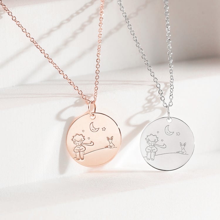 Zlatý prívesok Malý princ s líškou a gravírom 157471