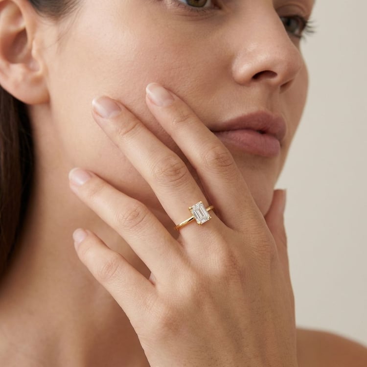 Rozvodový prsteň s emerald lab-grown diamantom Olson 165108