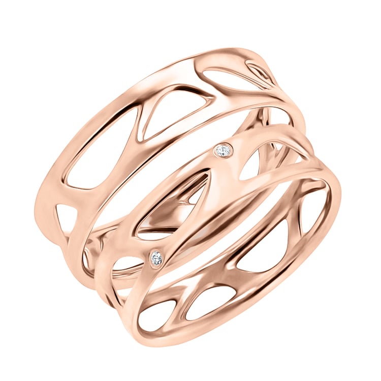 Zlaté netradičné snubné prstene Bionic 145532