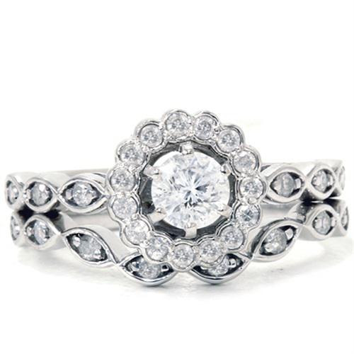 Kvetinový set diamantových prsteňov