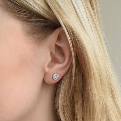 Strieborné napichovacie náušnice s lab-grown diamantmi Fionola