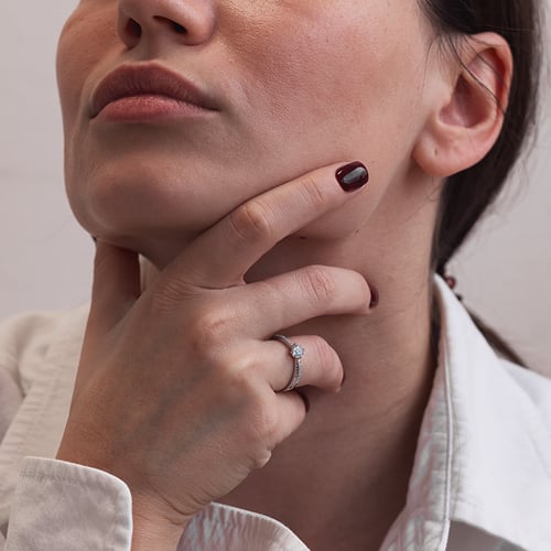 Prsteň s akvamarínom a lab-grown diamantmi Sanely