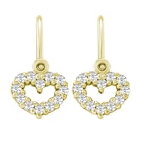 Zlaté detské náušnice srdiečka s lab-grown diamantmi Adeliza