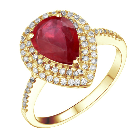 Zlatý prsteň s rubínom 83449