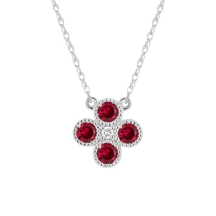 Rubínový náhrdelník s diamantom Emely 136202