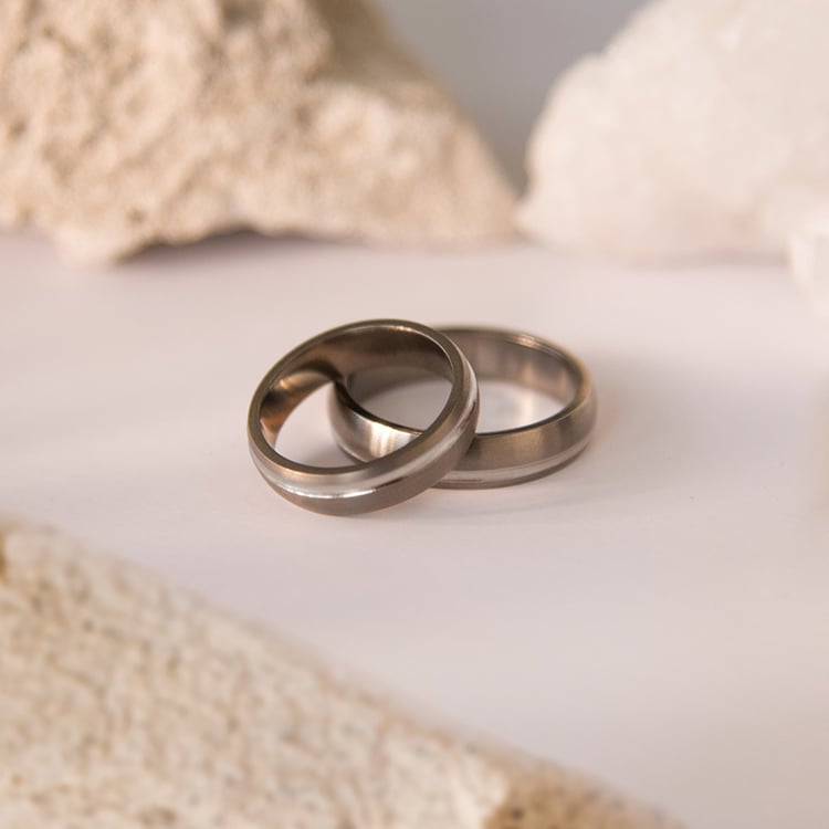 Snubné prstene z titánu a striebra Casper 108592