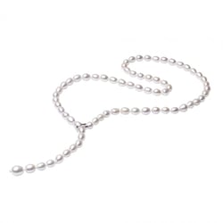 Strieborný náhrdelník s bielymi perlami Anne