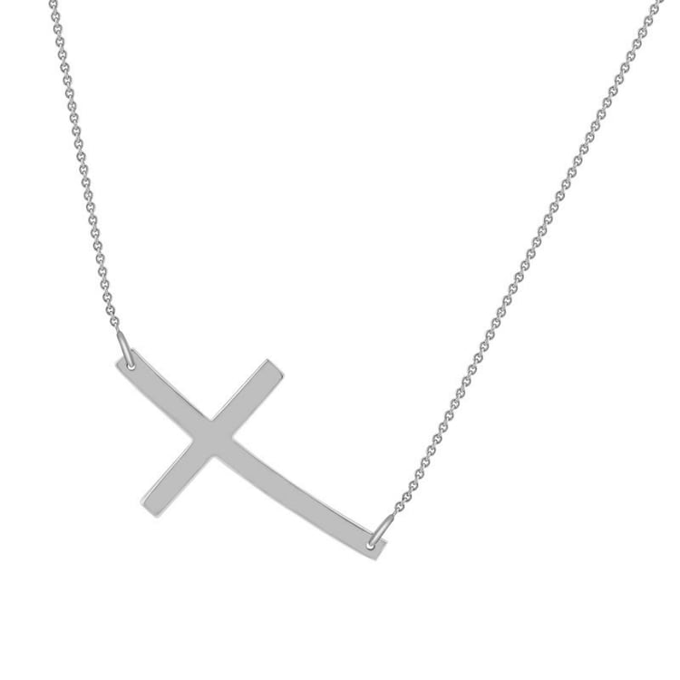 Križík z bieleho zlata 40444