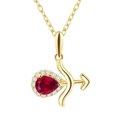 Rubínový prívesok v znamení Strelca s diamantmi Sagittarius