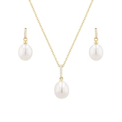 Zlatý perlový set s diamantmi Elzaida