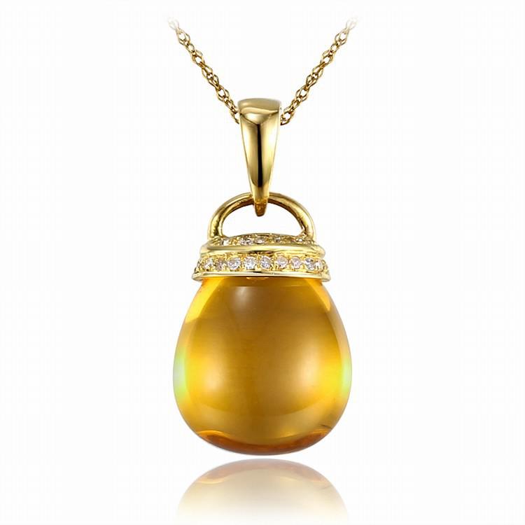 Cítrínový náhrdelník s diamantmi