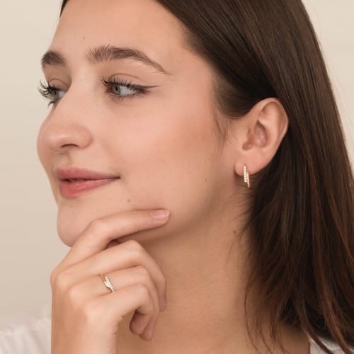 Zlaté náušnice s diamantmi Key
