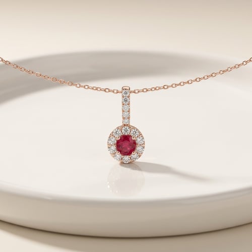 Strieborný elegantný prívesok s rubínom a lab-grown diamantmi Jack