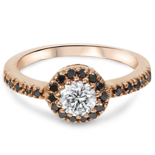 prsteň z ružového zlata s čiernymi diamantmi 3939