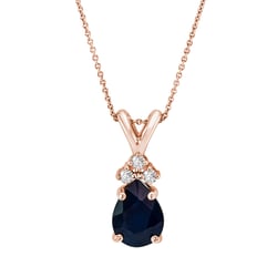 Zlatý prívesok so zafírovou slzou a diamantmi Frida