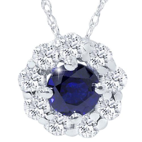 Diamantový zlatý náhrdelník so zafírom