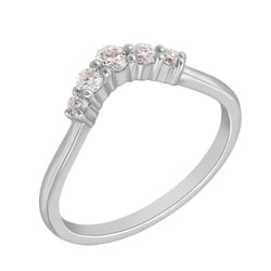 Vykrojená zlatá obrúčka s moissanitmi Bayu