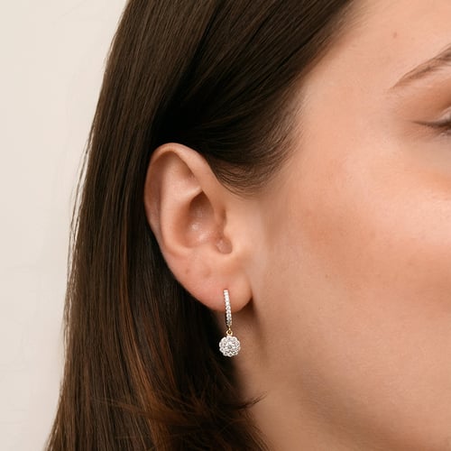 Strieborné kruhové náušnice s 0.09ct prírodným diamantom Namita